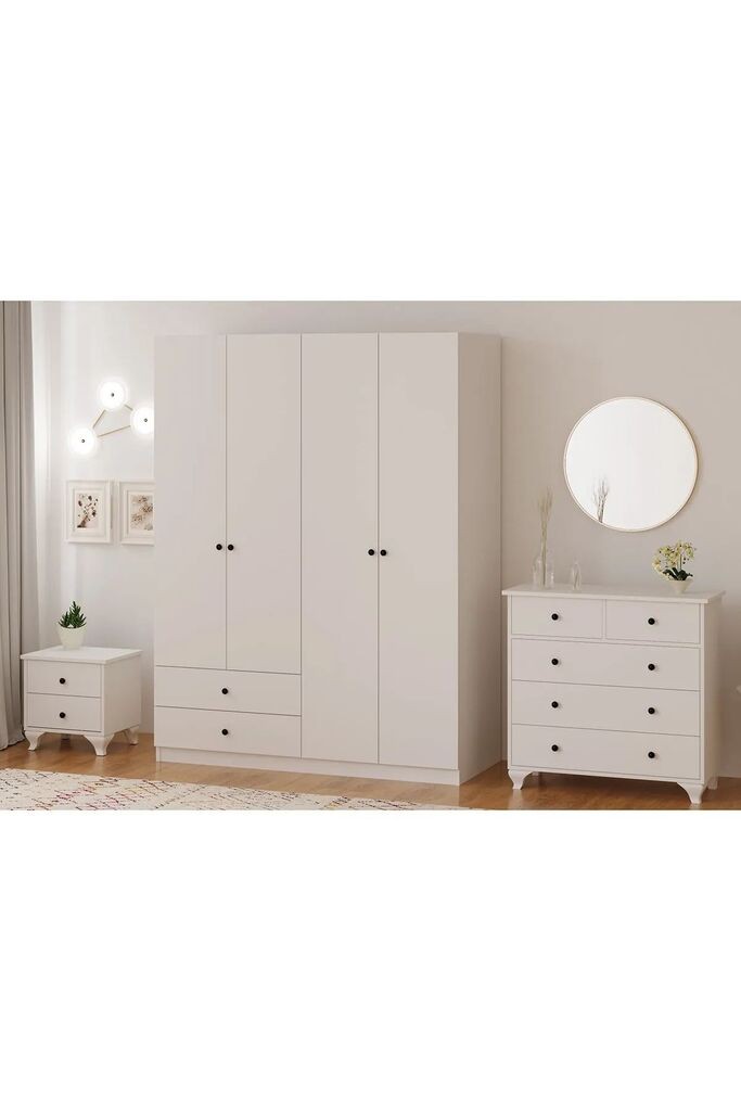 Комплет мебел за спална соба Hanah Home RB-068, бел