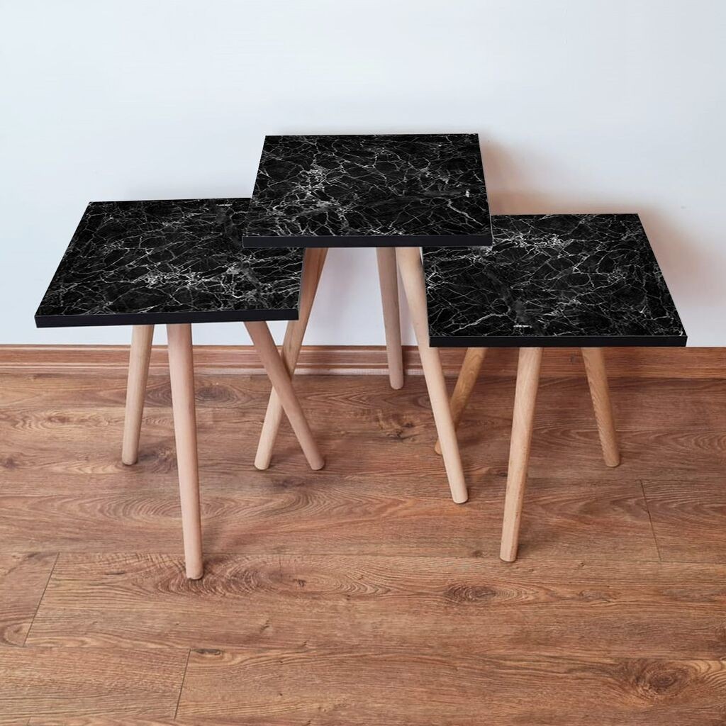 Комплет масички за кафе Hanah Home 3Shp232, 3 парчиња, црна