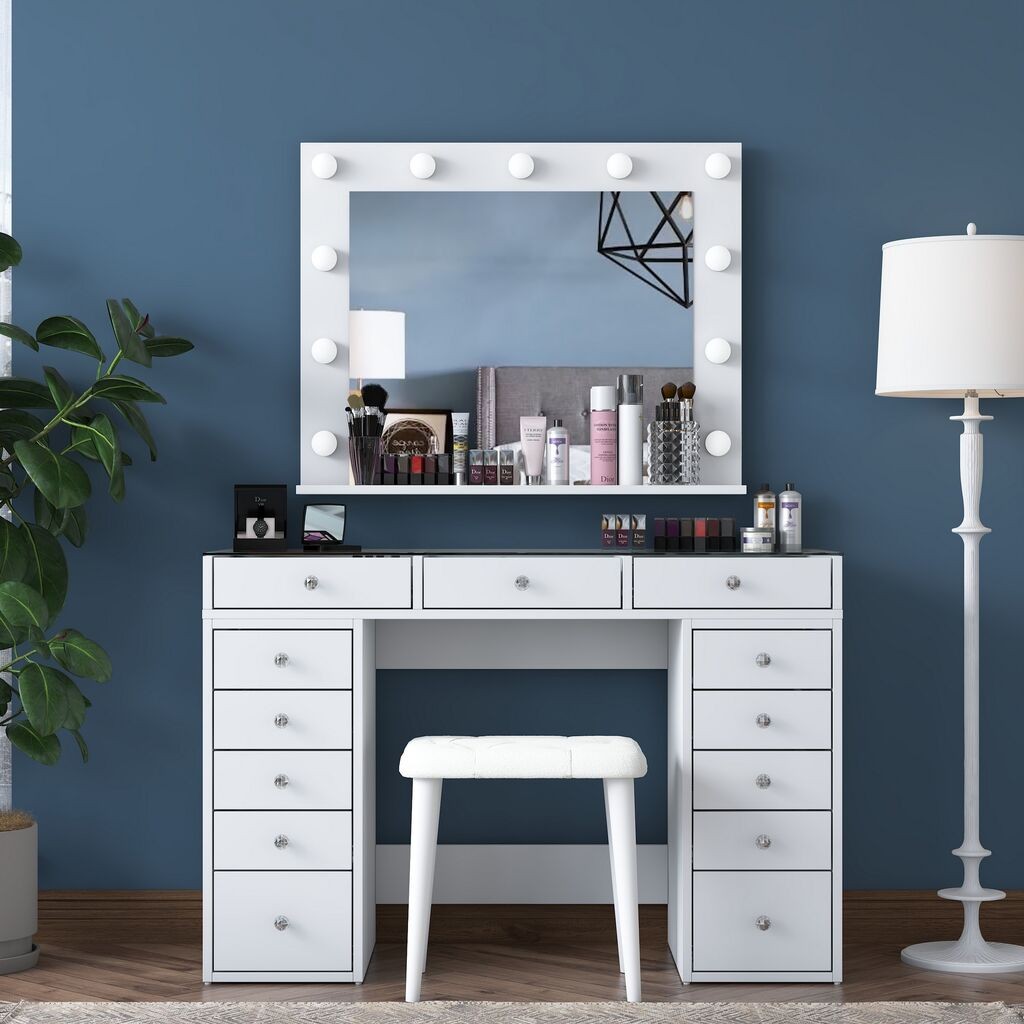 Тоалетна маса Hanah Home BJ156-3872, бела