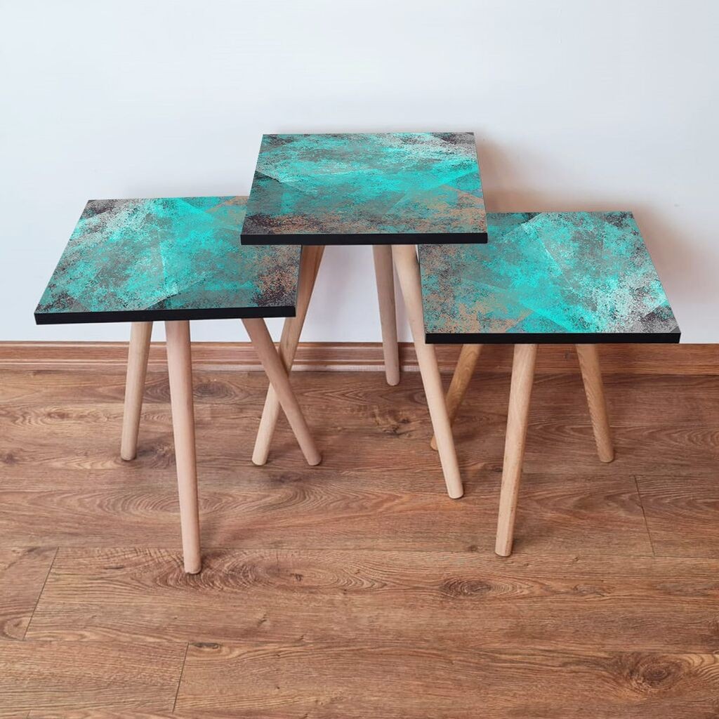 Комплет масички за кафе Hanah Home 3Shp57, 3 парчиња, тиркизна