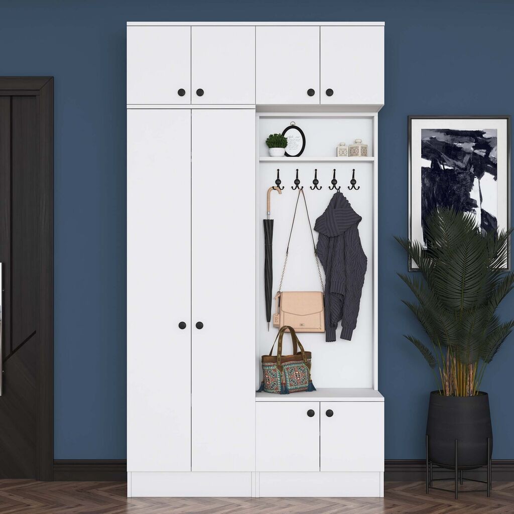 Гардеробер за ходник Hanah Home EA144 - 3839, 119,6x226,4x37,5 см, бел