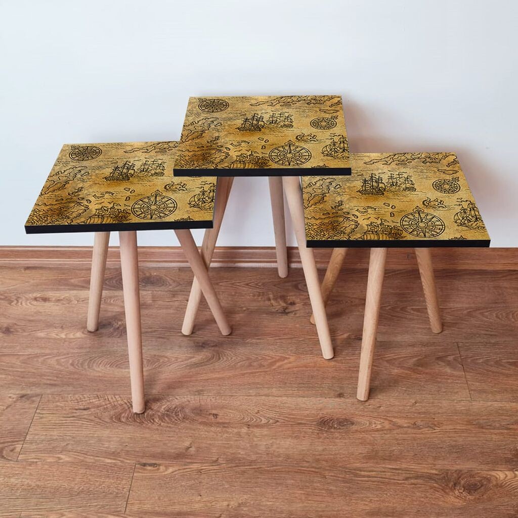 Комплет масички за кафе Hanah Home 3Shp145, 3 парчиња, каки боја