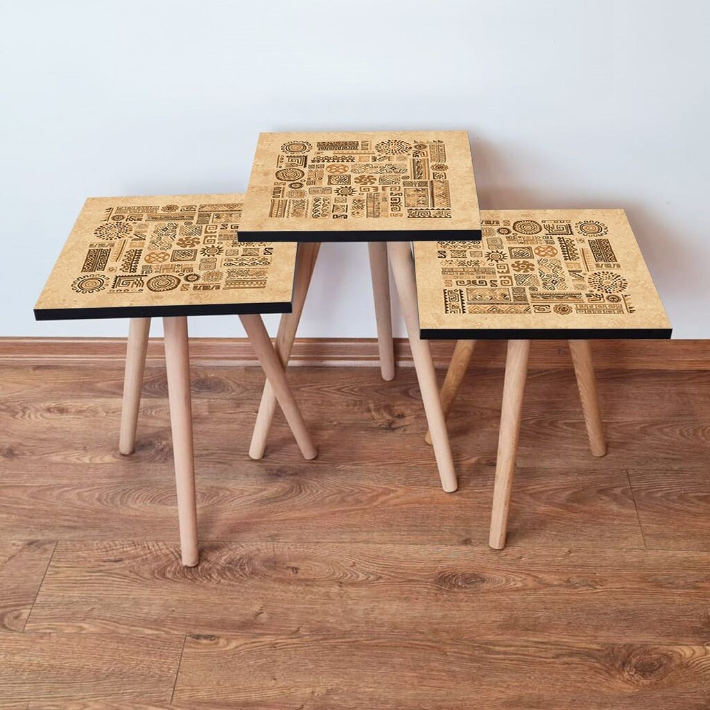 Комплет масички за кафе Hanah Home 3Shp153, 3 парчиња, боја на песок