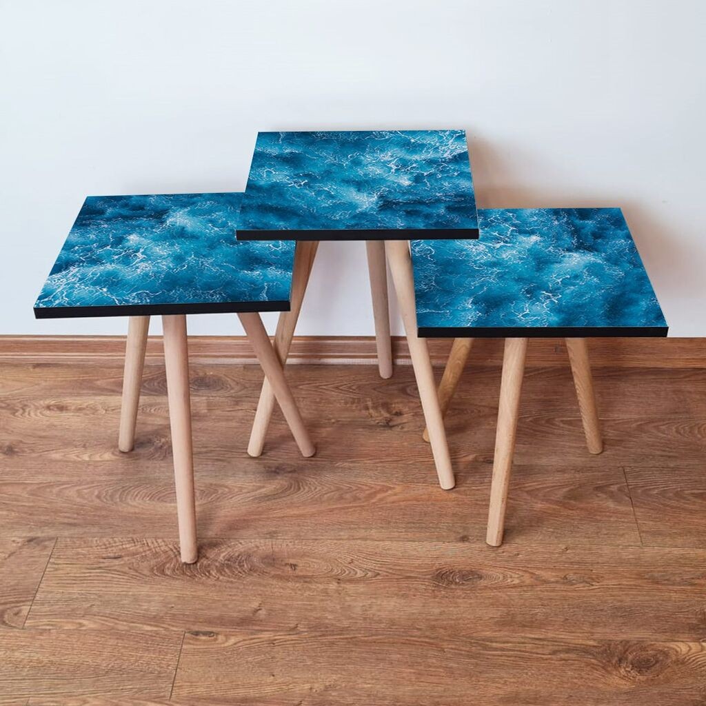 Комплет масички за кафе Hanah Home 3Shp357, 3 парчиња, сина