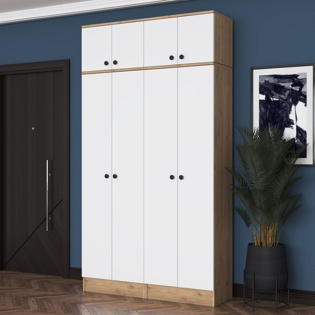 Гардеробер за ходник Hanah Home EA146 - 3883, 119,6x226,4x37,5 см, бел