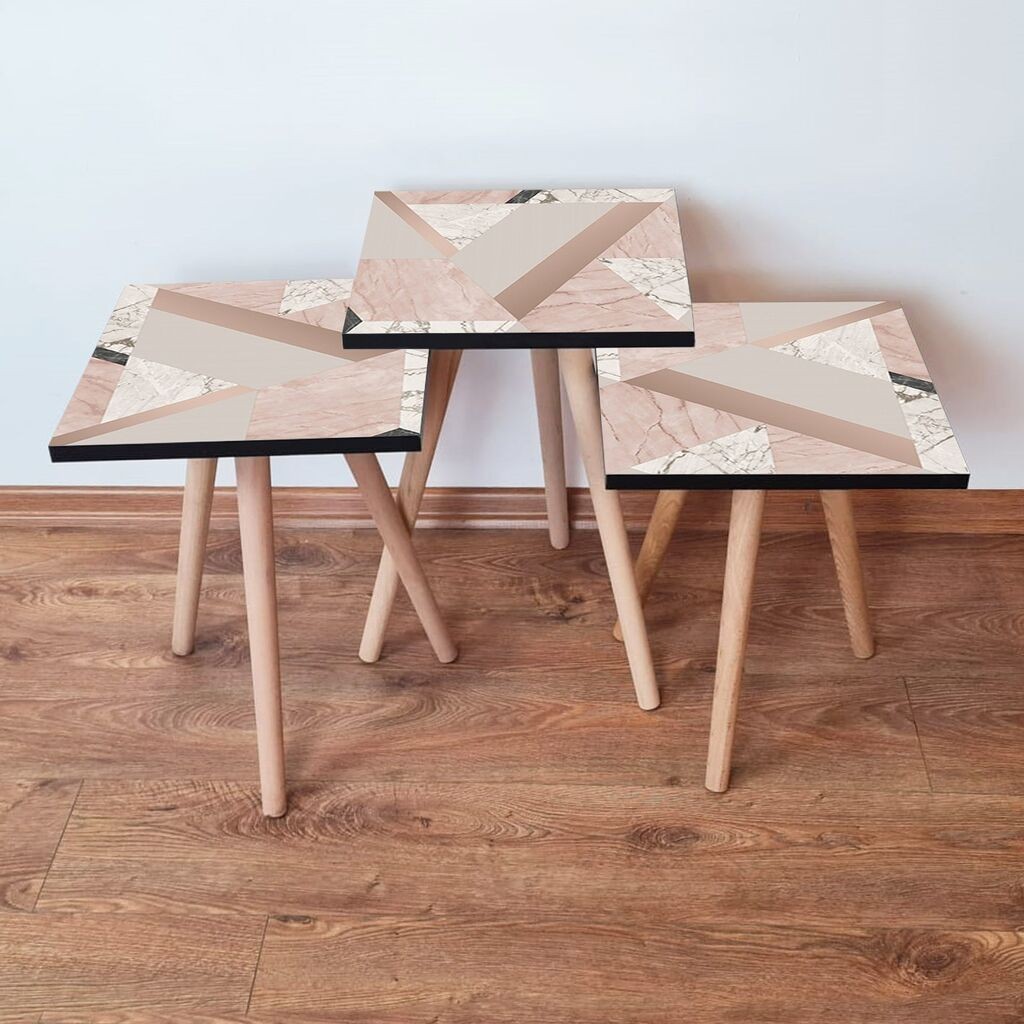 Комплет масички за кафе Hanah Home 3Shp320, 3 парчиња, светло розова