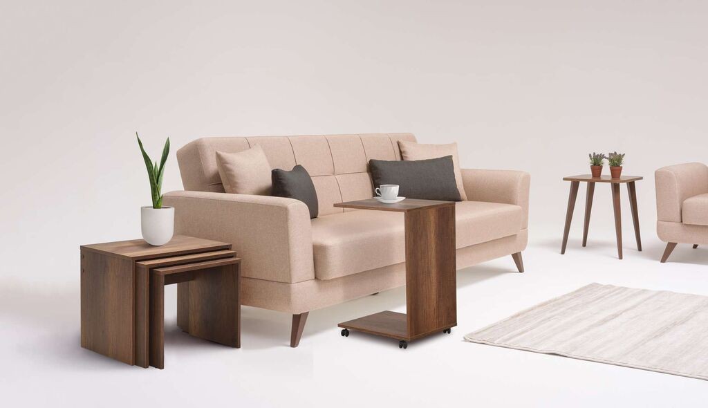 Комплет тројни масички за кафе Hanah Home, 3 парчиња, кафеава