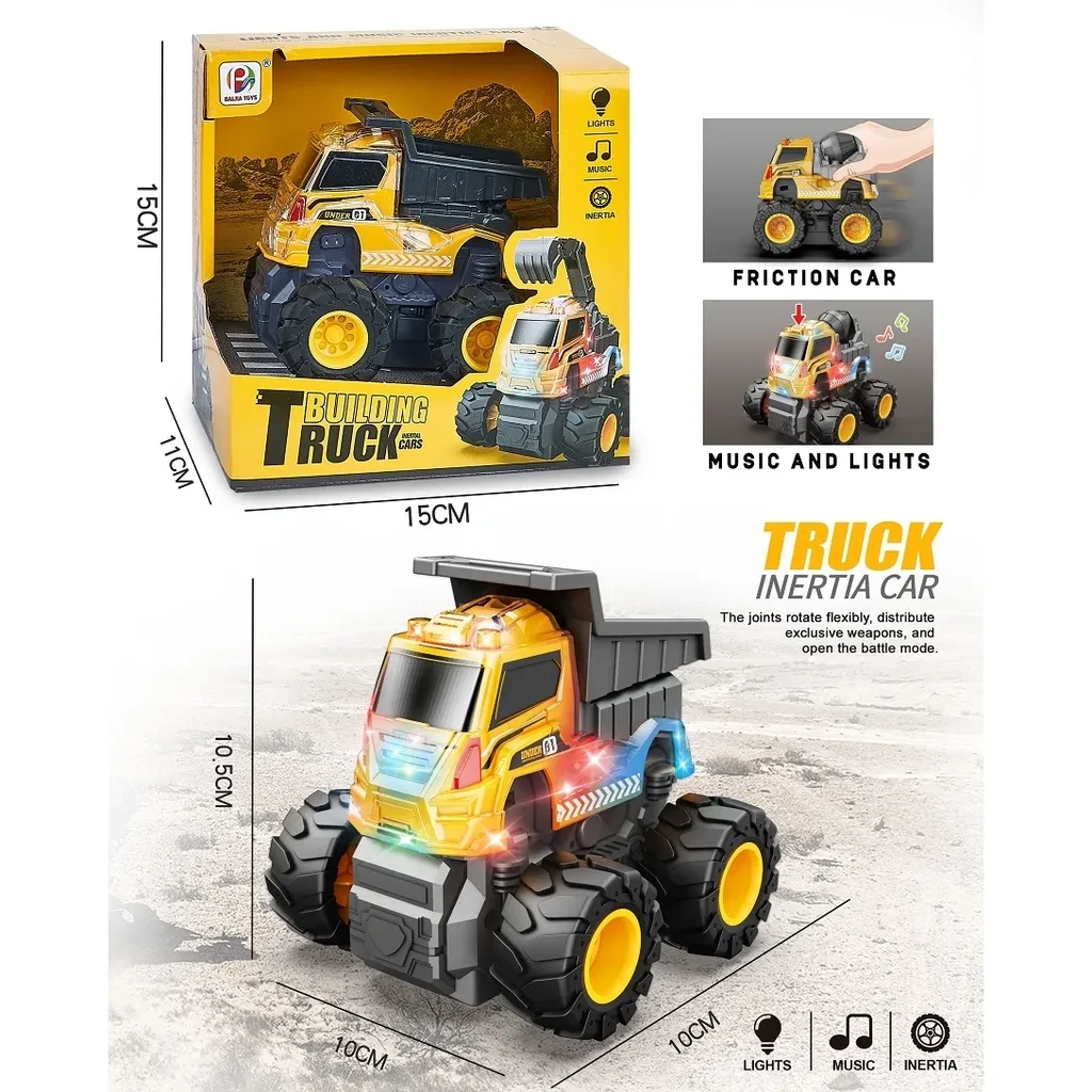 Градежен камион со светло и звук