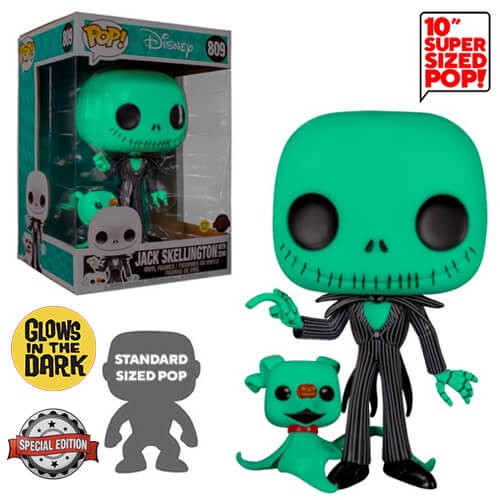 Funko Pop! Jumbo: The Nightmare Before Christmas - Jack Skellington with Zero (Glows in the Dark) (Special Edition) #809 25cm Фигура