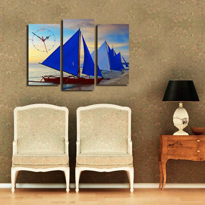 Wallity dzиден часовник 3PATCS-7, 66x45 см, 3 дела