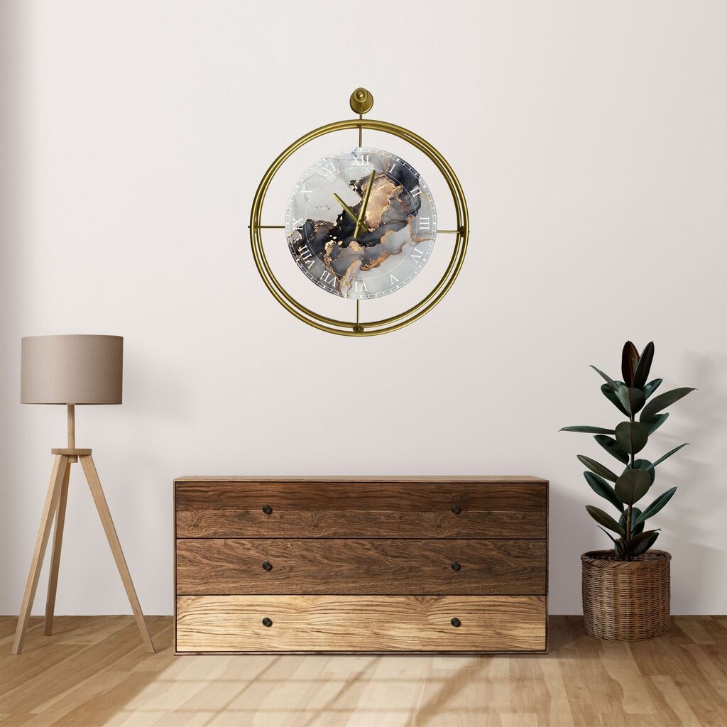 Wallity dzиден часовник Mcclock-00123, 58x65x7 см, златна боја