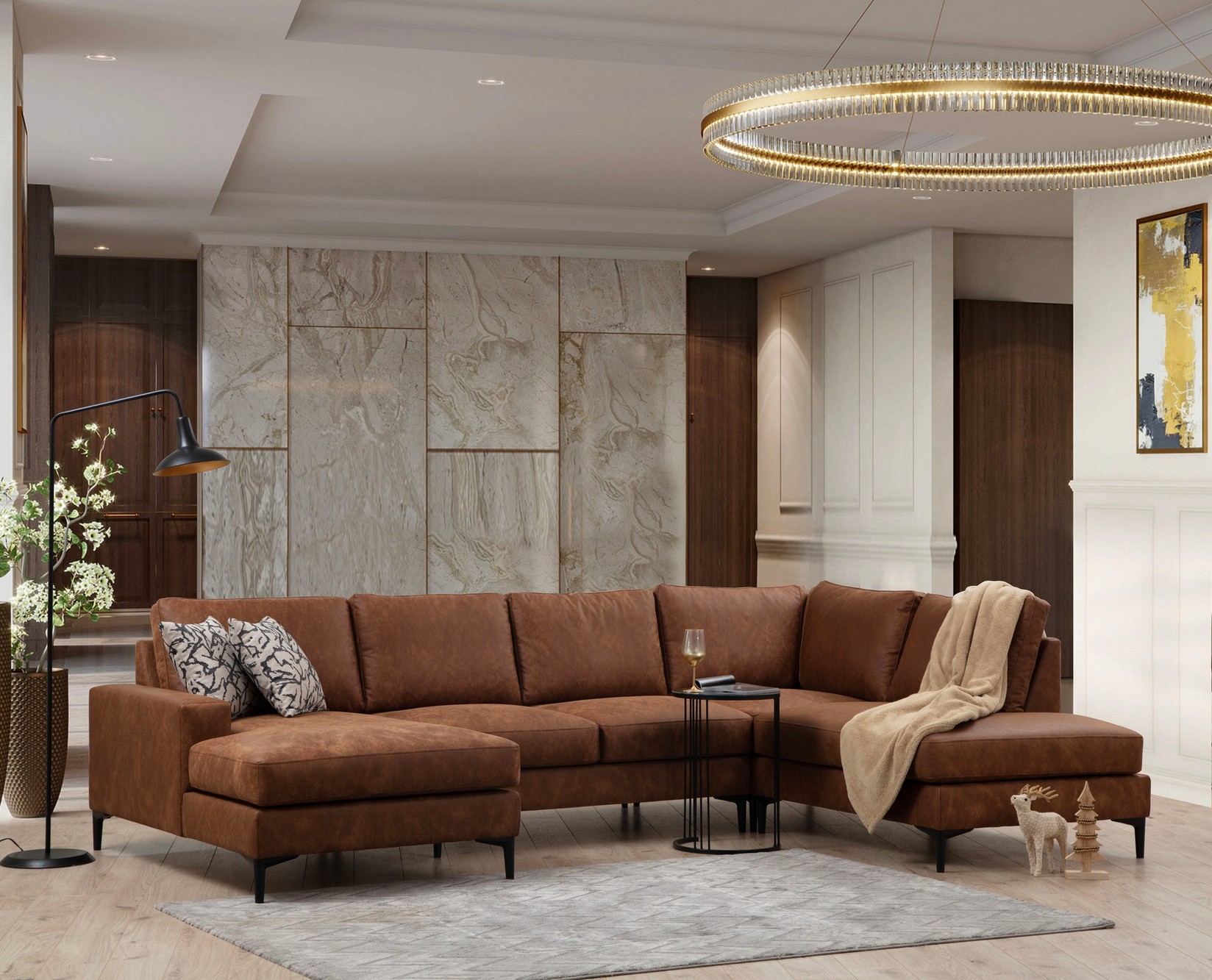 Аголна софа Atelier del 90x90x155cm Антрацит