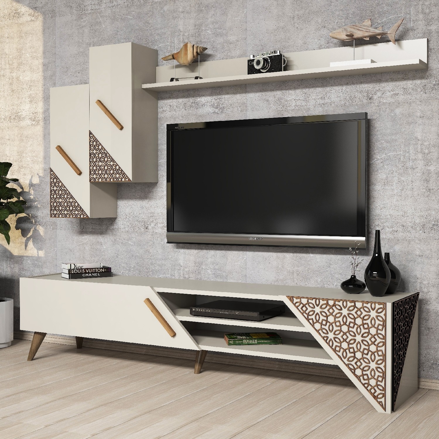 Комода за фиоки Hanah Home TV Beryl 2 Oak