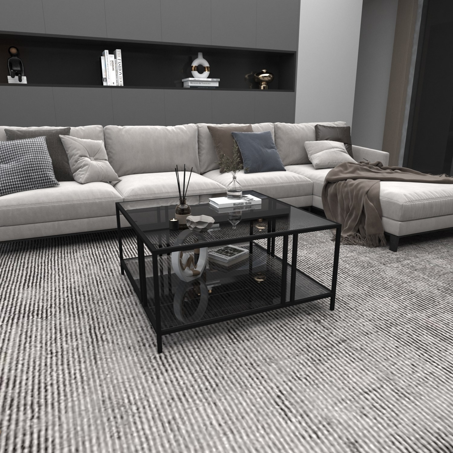 Маса Hanah Home Club Uranus 15x40x15cm црна