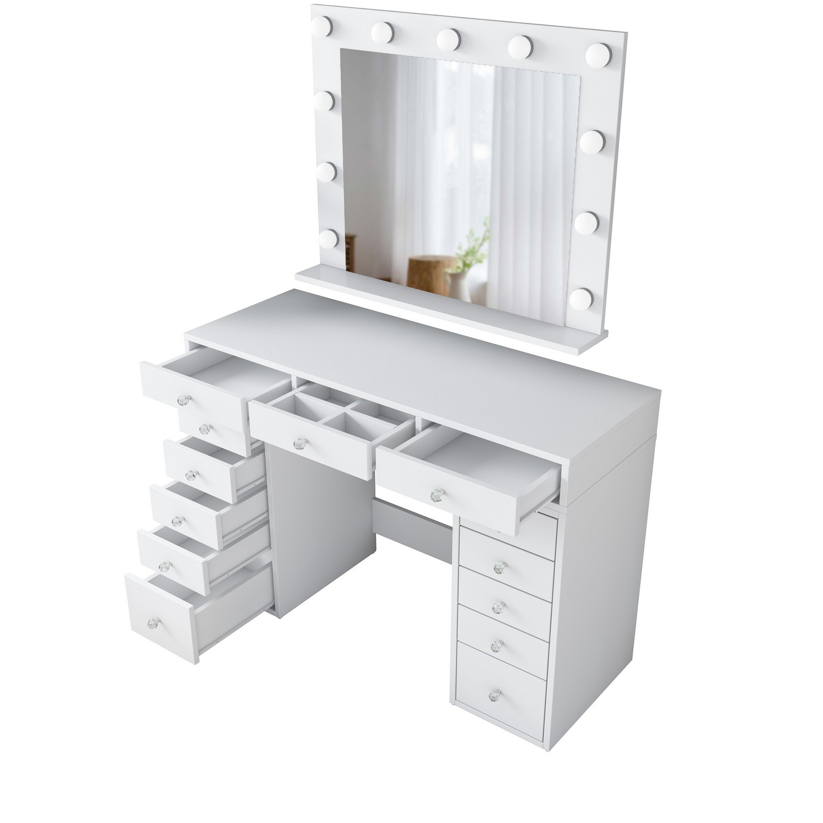 Hanah Home Маса за шминкање 120x81.6x44.5 см, бела