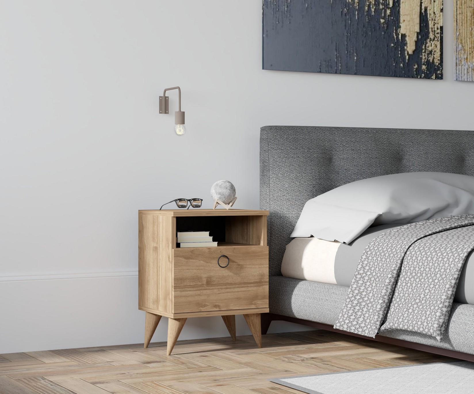 Hanah Home Ноќник Barlo 40x50x40cm даб