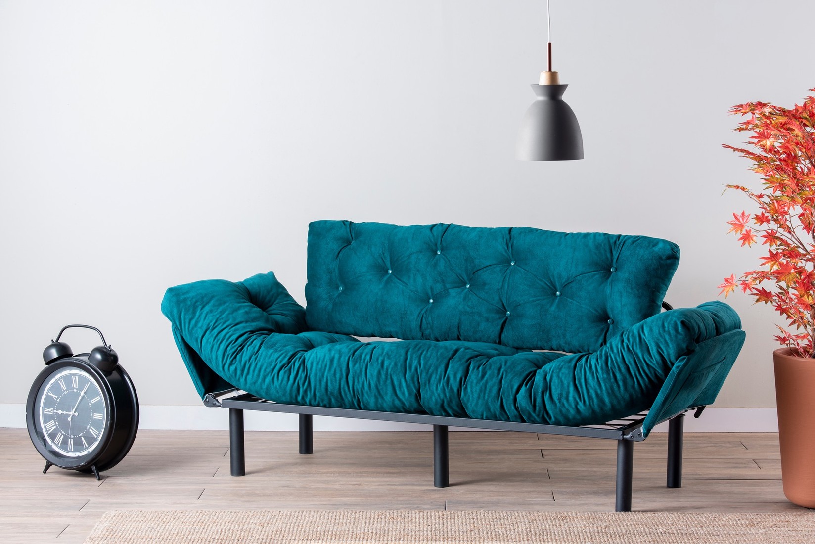 Atelier del Sofa Расклопна гарнитура Nitta 185x85x70cm Црна