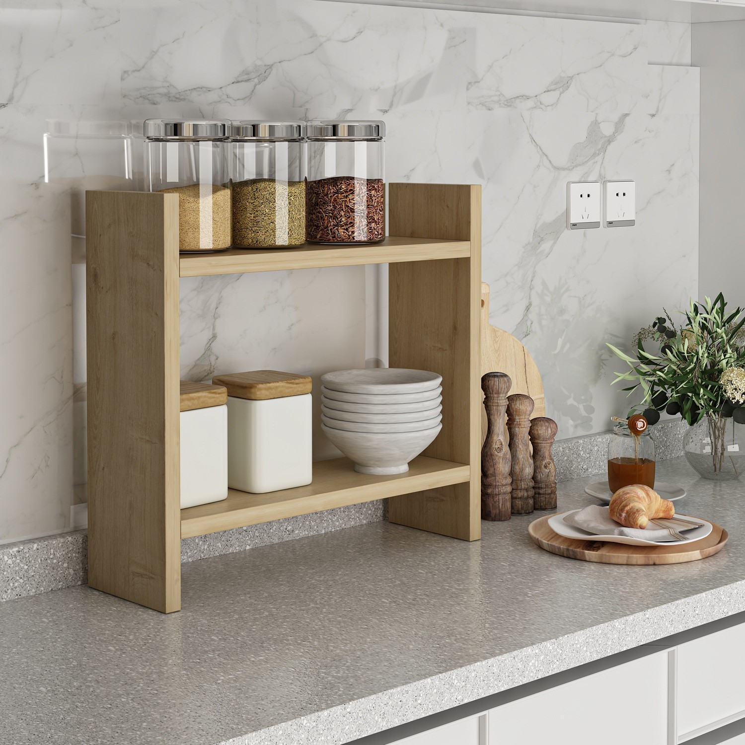 Кујнска полица Hanah Home 34x10x30cm Антрацит