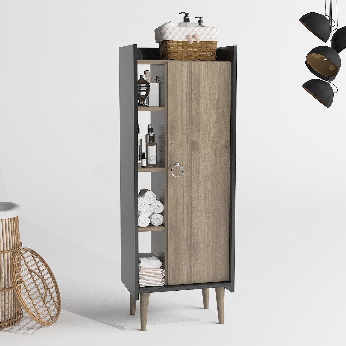 Hanah Home Lagomood Dresser, буково-бело