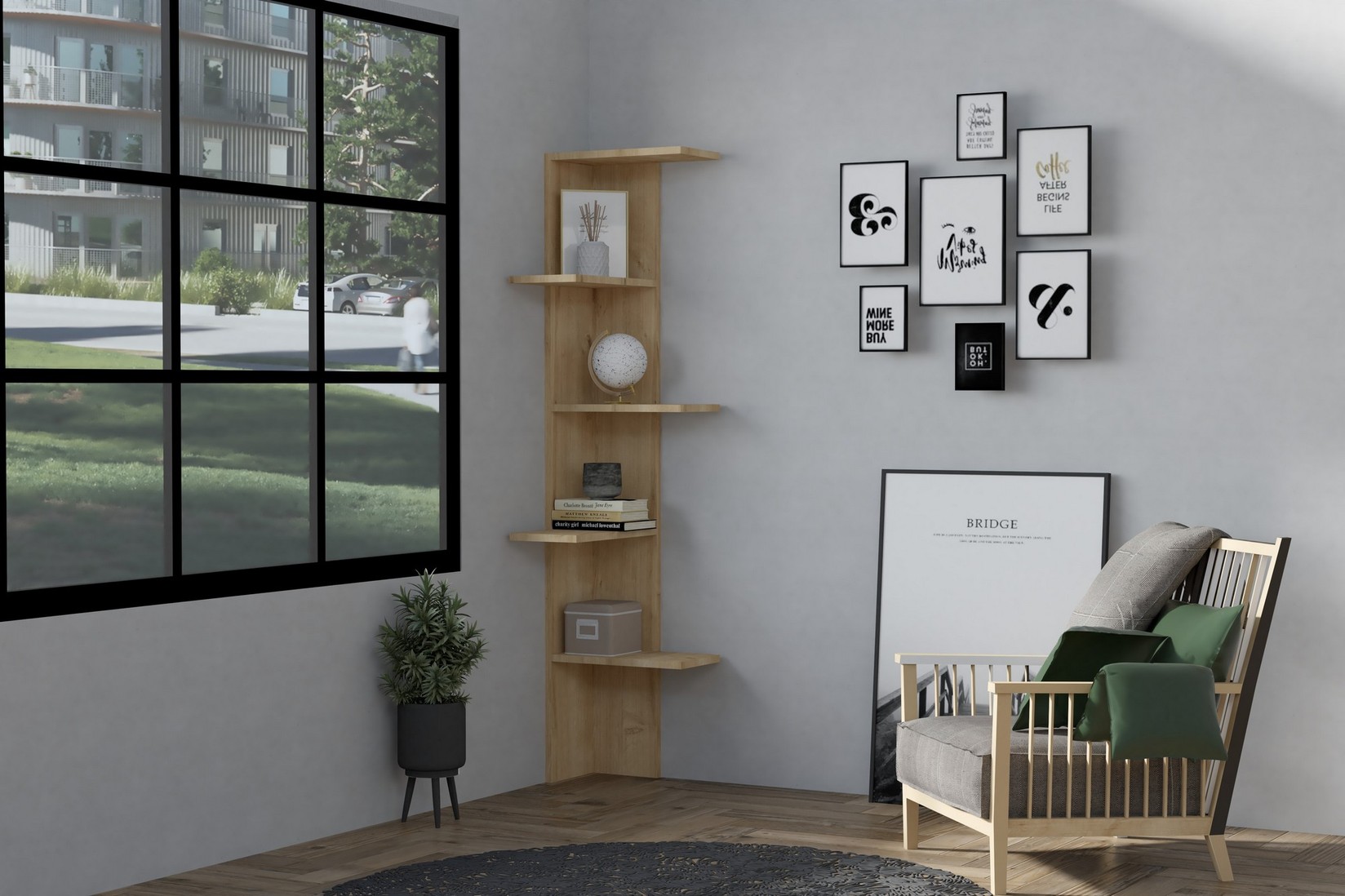 Полица Hanah Home 40x160x21.4cm даб