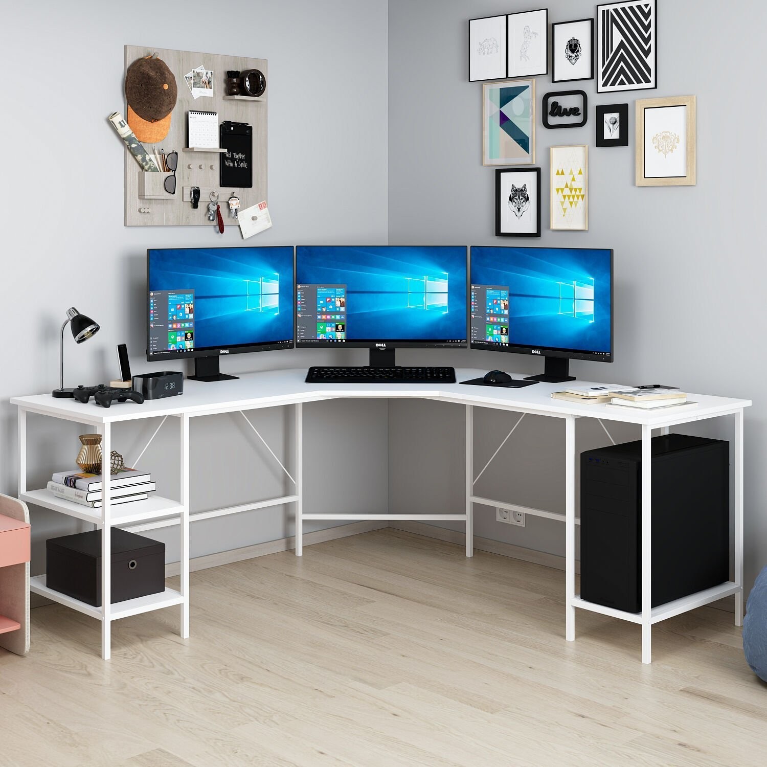 Работна маса Hanah Home 180x76x60 см, црна