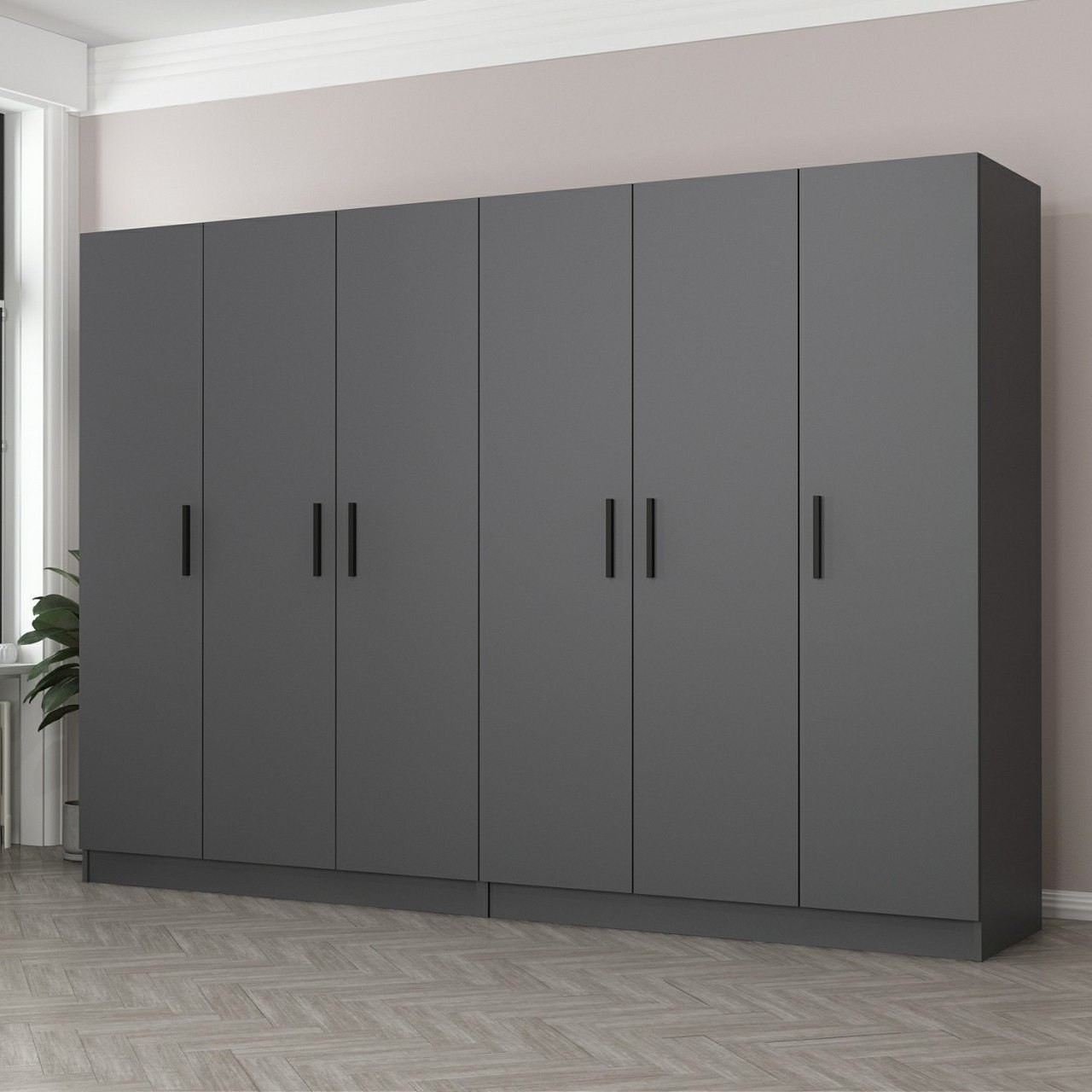 Гардеробер Ханах Хоум Кејл 270x210x52 см Антрацит