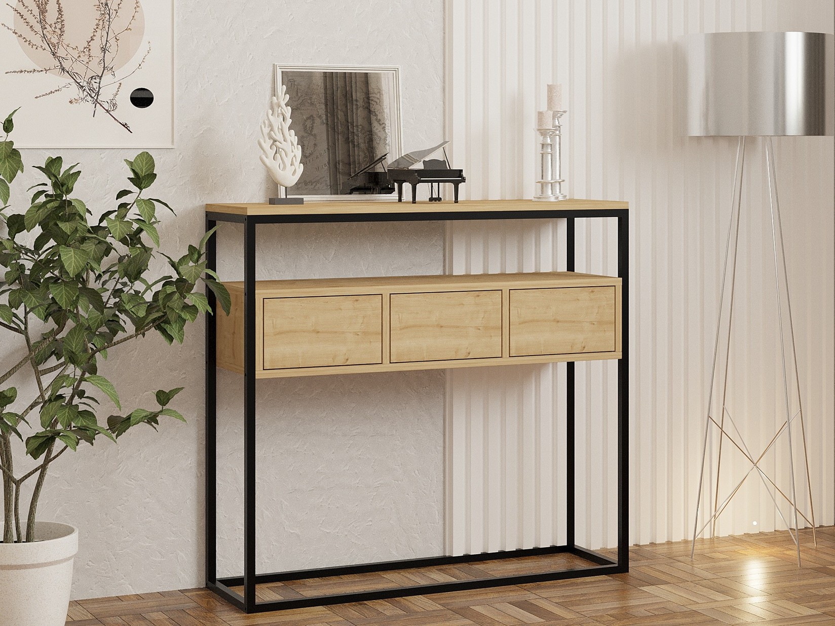 Комода Hanah Home Guarda 100x90x29cm Антрацит