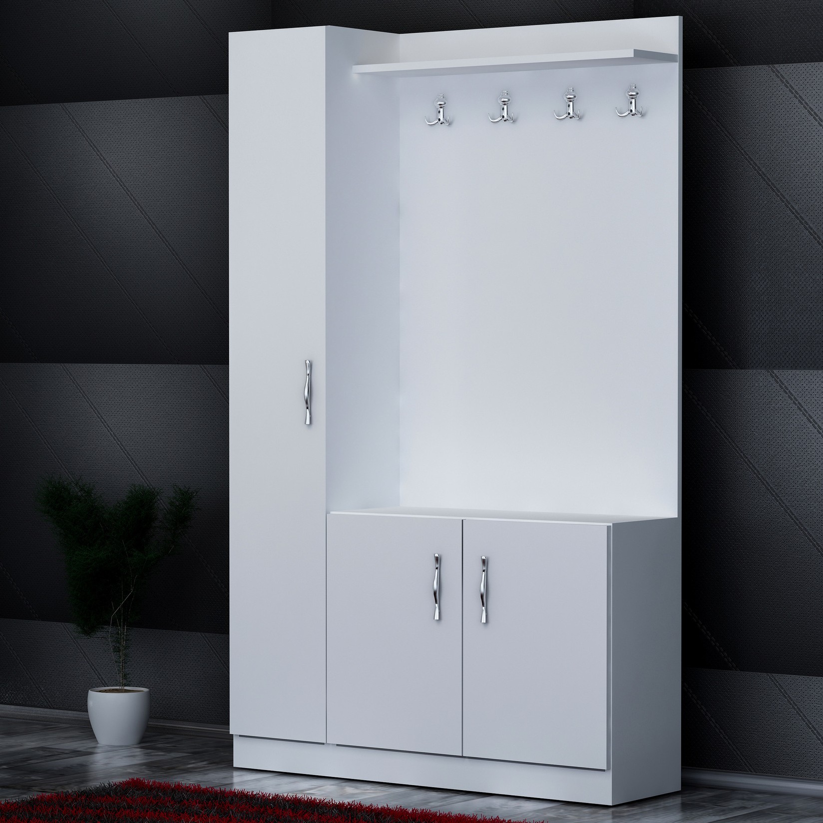 Полица за чевли Hanah Home 110x180x31.8 см бела