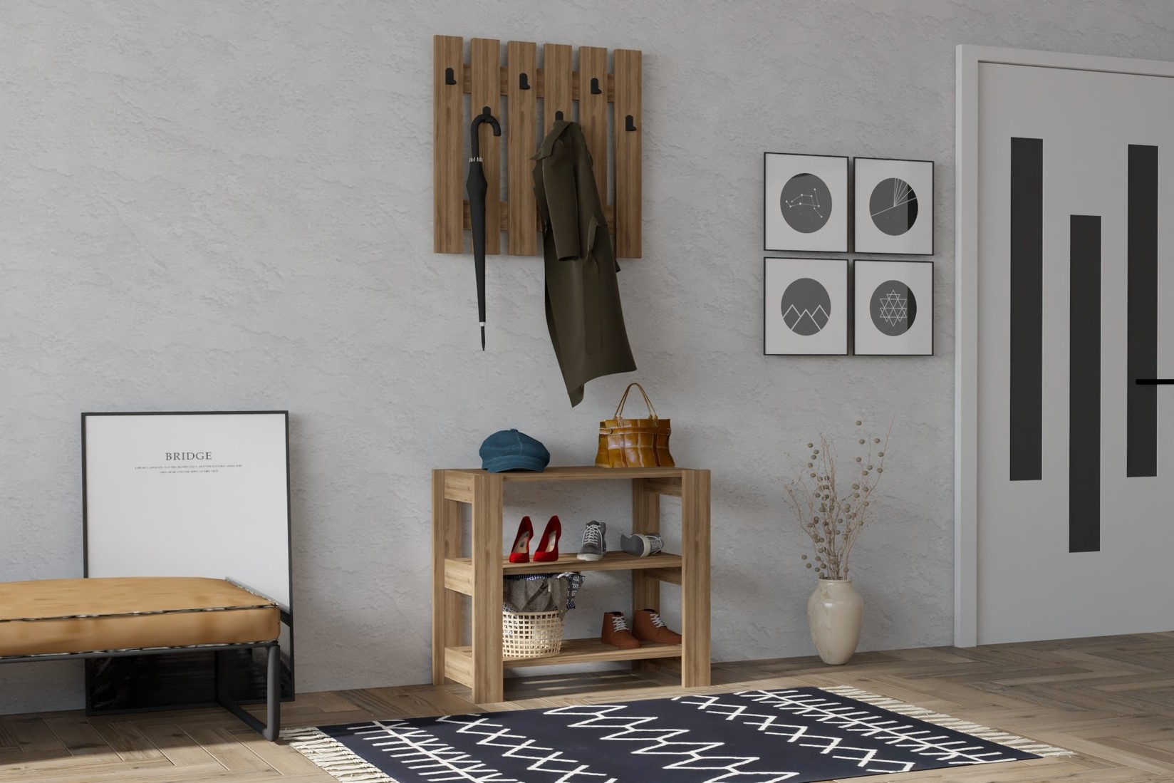 Ормар за чевли Hanah Home 69,8x60x33,6 см, орев