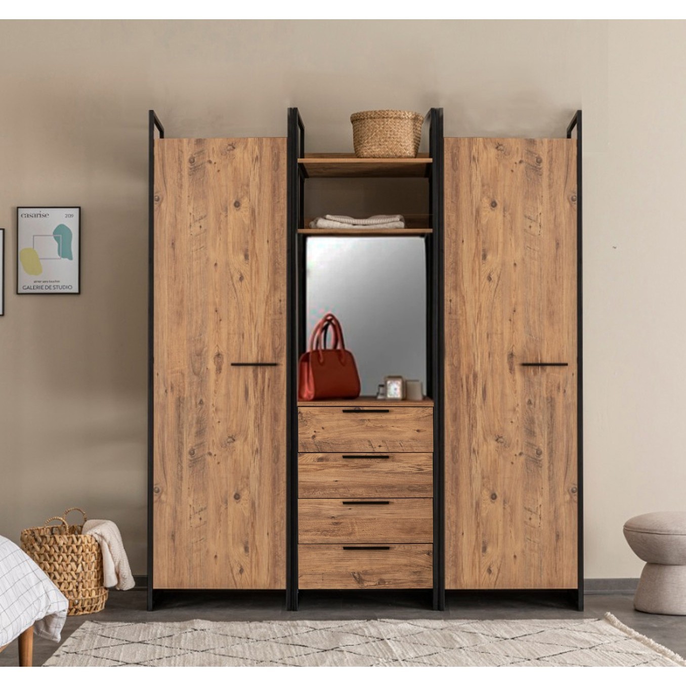 Гардеробер Hanah Home Dynamic 64x225x52cm Беж боја