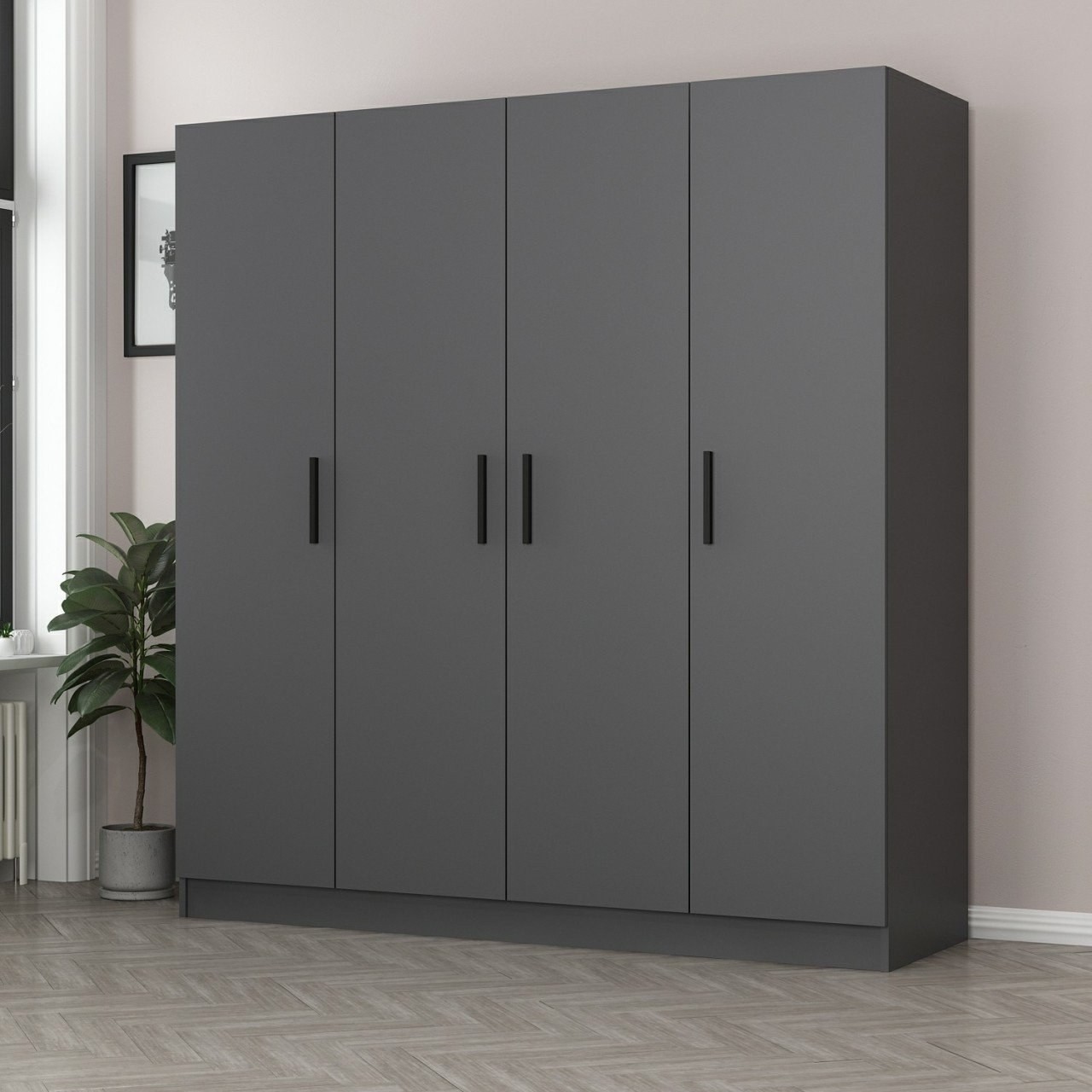 Гардеробер Ханах Хоум Кале 180x210x52см Антрацит