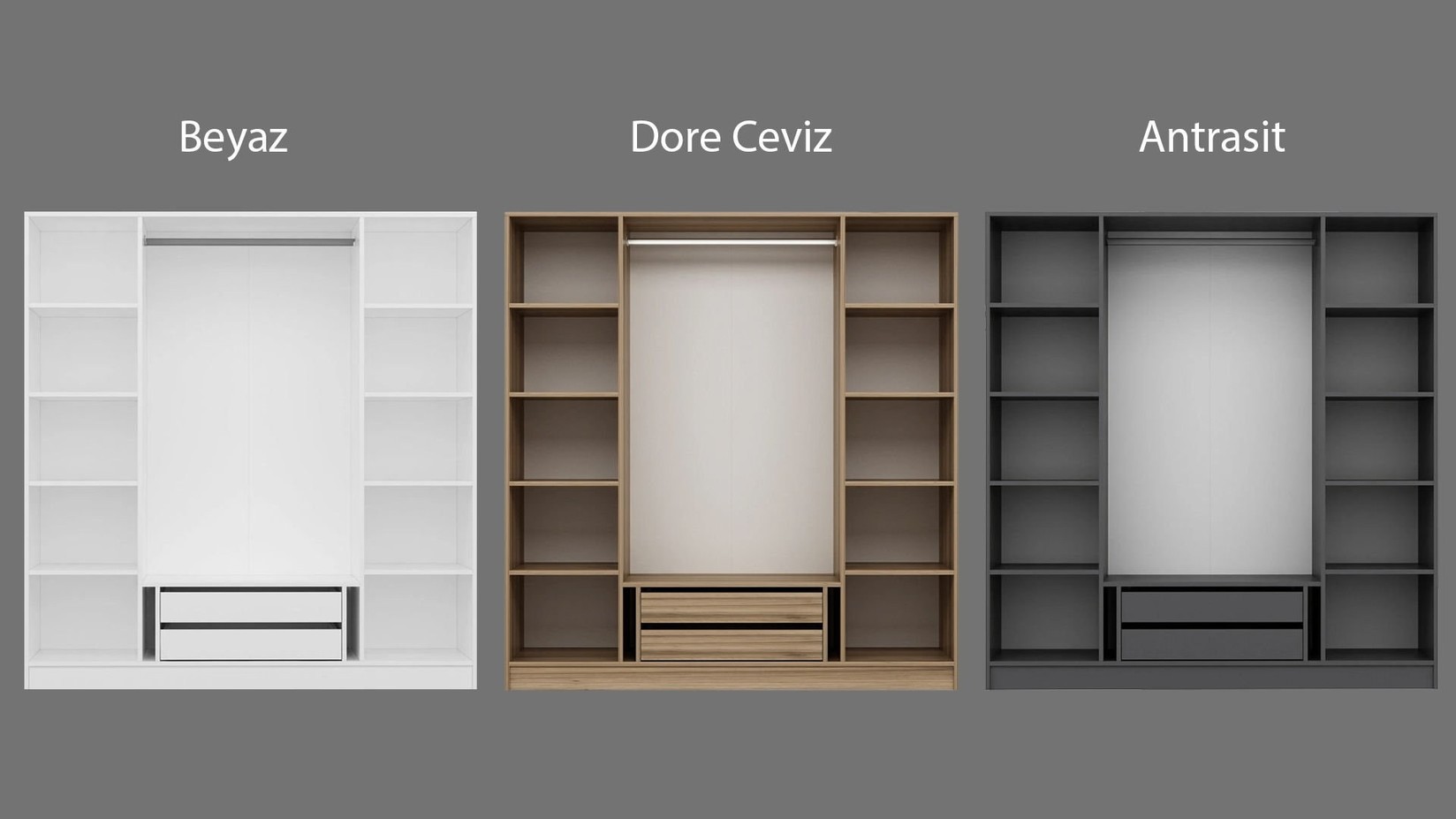 Гардеробер Hanah Home Кељ 180x190x52см Орев