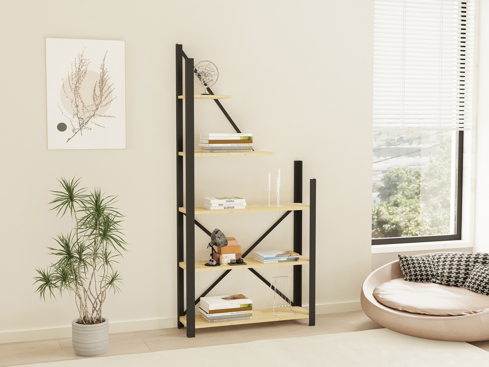 Полица Hanah Home 80x169.5x24cm даб