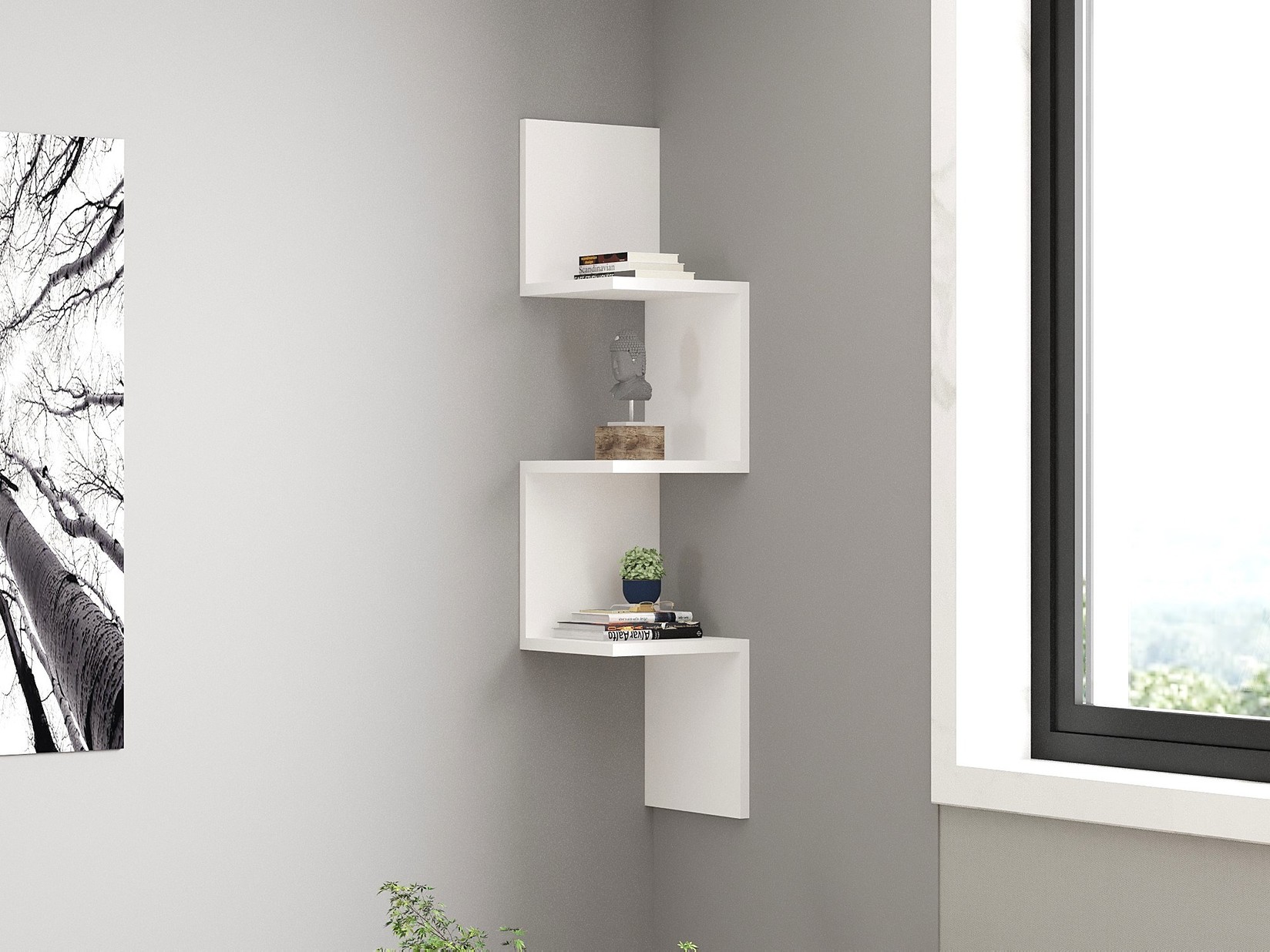 Dzидна полица Hanah Home бела