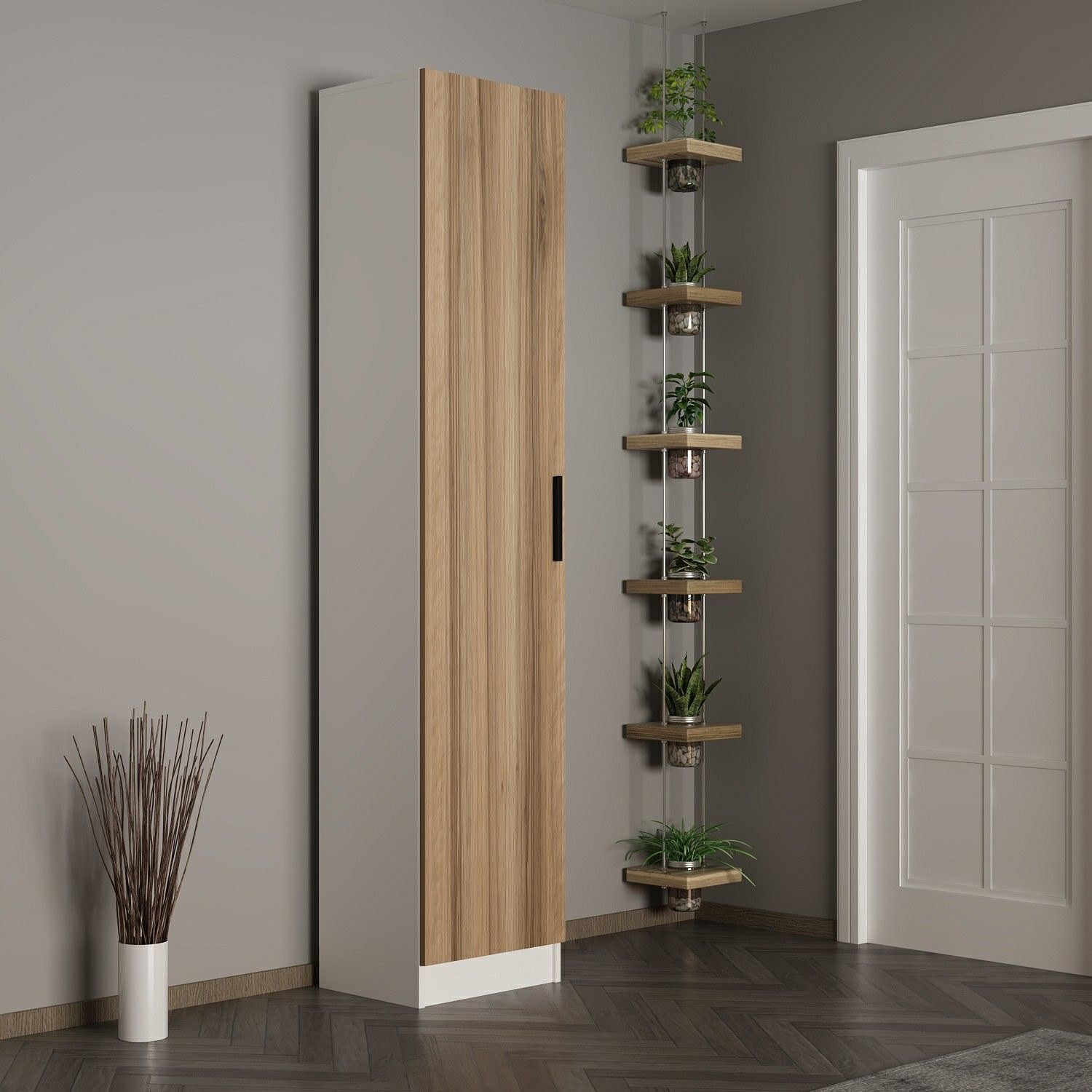 Полица за чевли Hanah Home 45x210x35 см бела