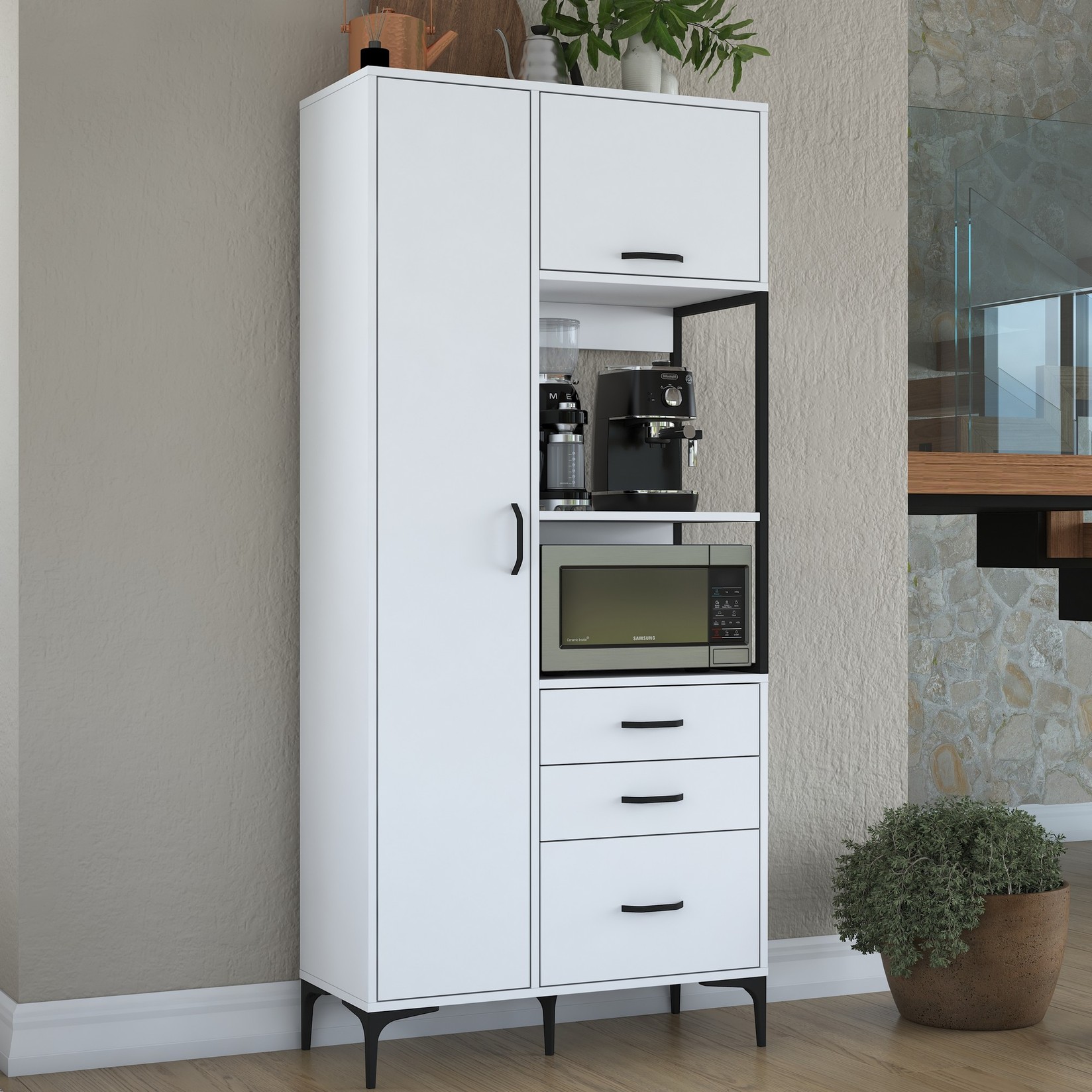 Комода Hanah Home 90x198.6x40 см бела