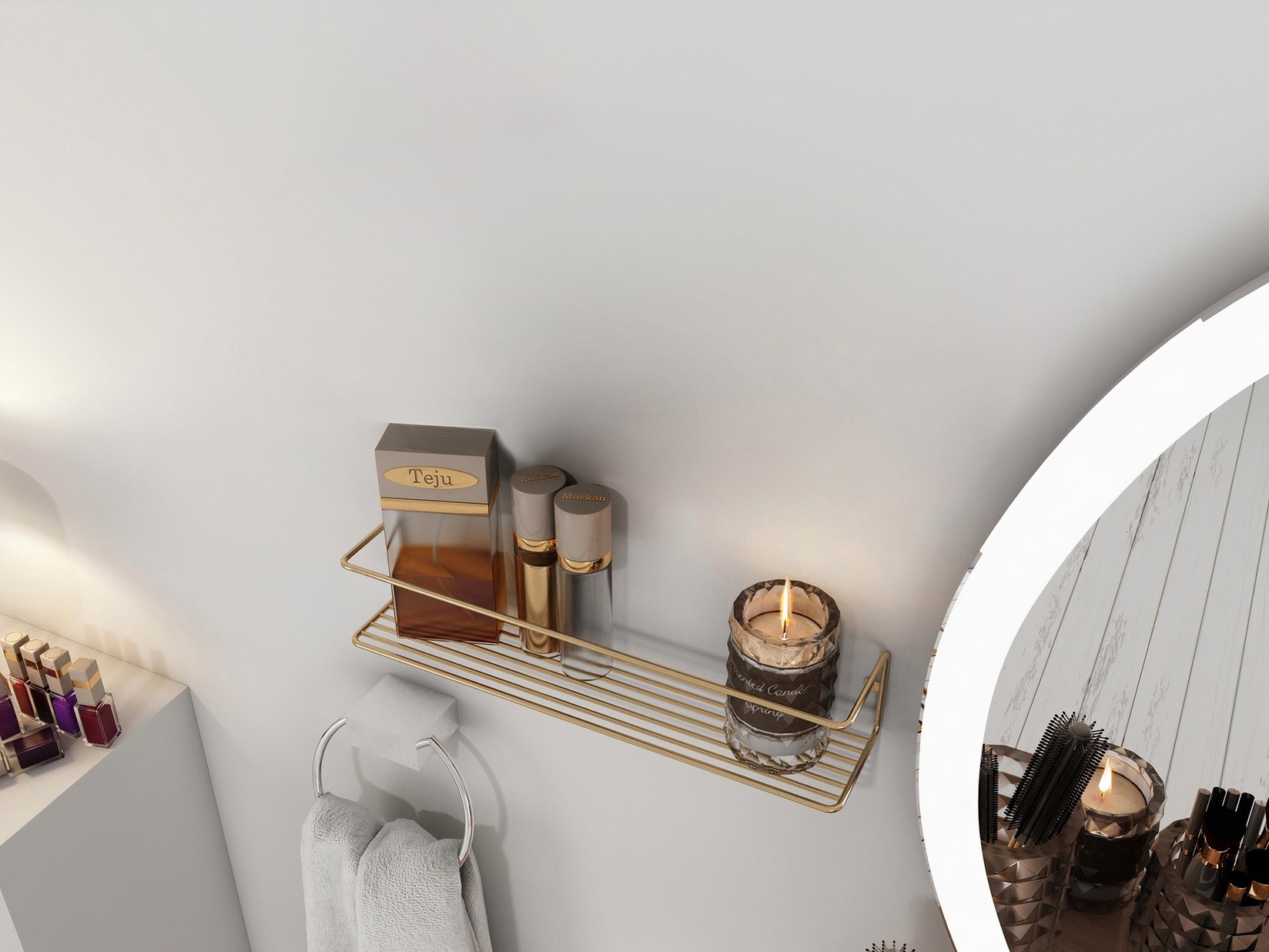 Dzидна полица Hanah Home, сива