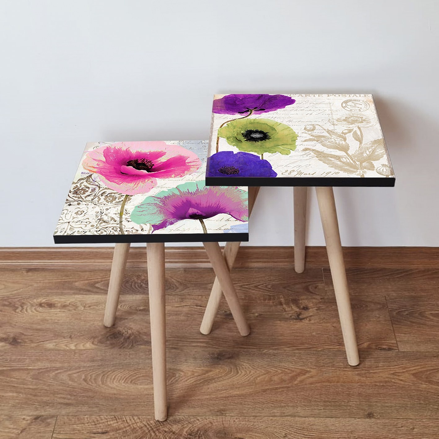 Hanah Home Комплет клуб маси, 2 парчиња, шарени