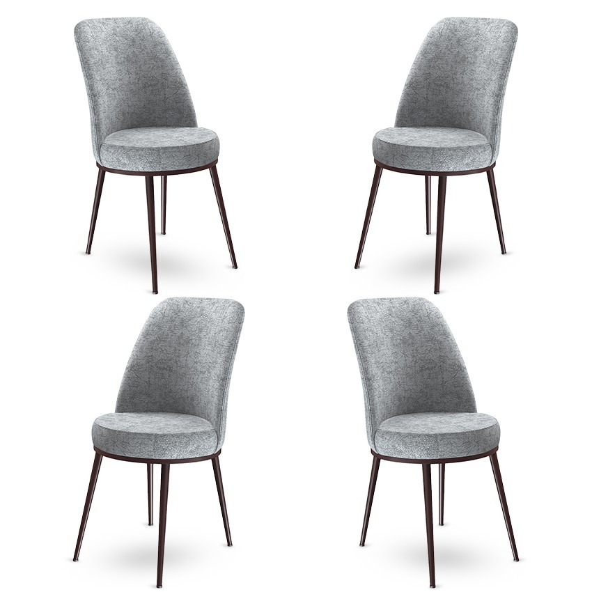 Комплет од 4 трпезариски столчиња Hanah Home Dexa црно-кафеави