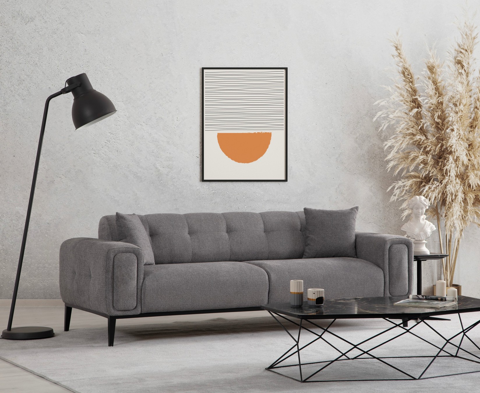 Atelier del Sofa Athena расклоплива софа 92x76x225cm црна