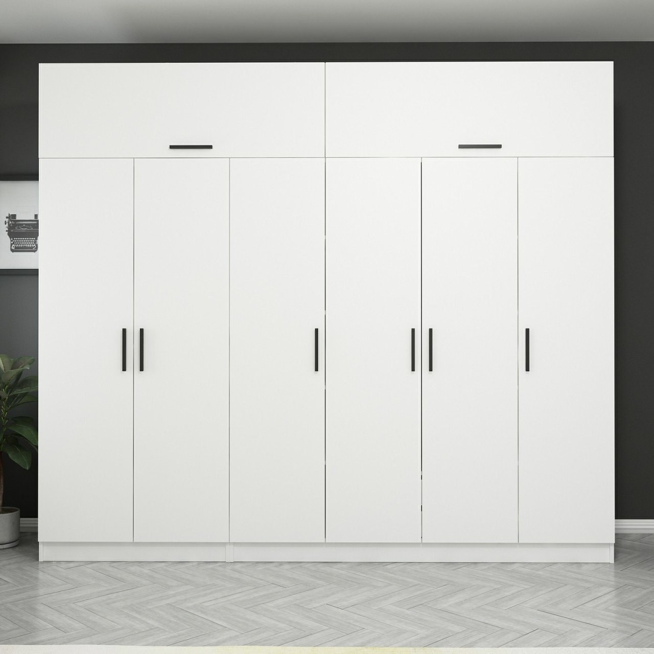 Гардеробер Hanah Home Кејл 270x235x52 см Бела