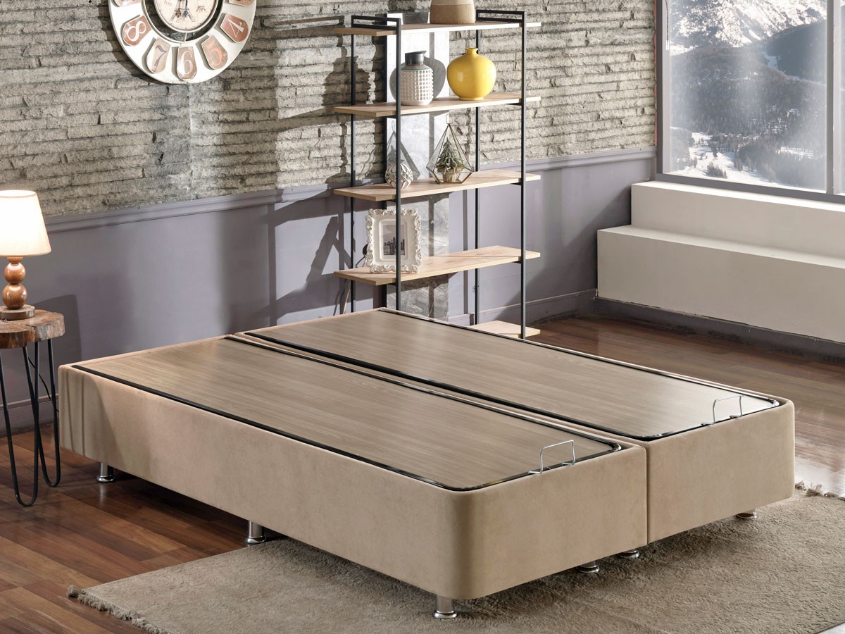 Hanah Home Двоен кревет со простор за складирање Ела 140x38x190 см црна