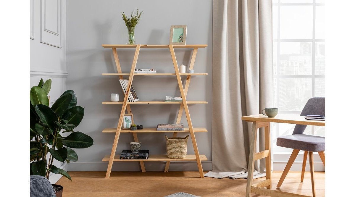 Полица за книги Hanah Home Perla Walnut 120x148x30cm, кафеава