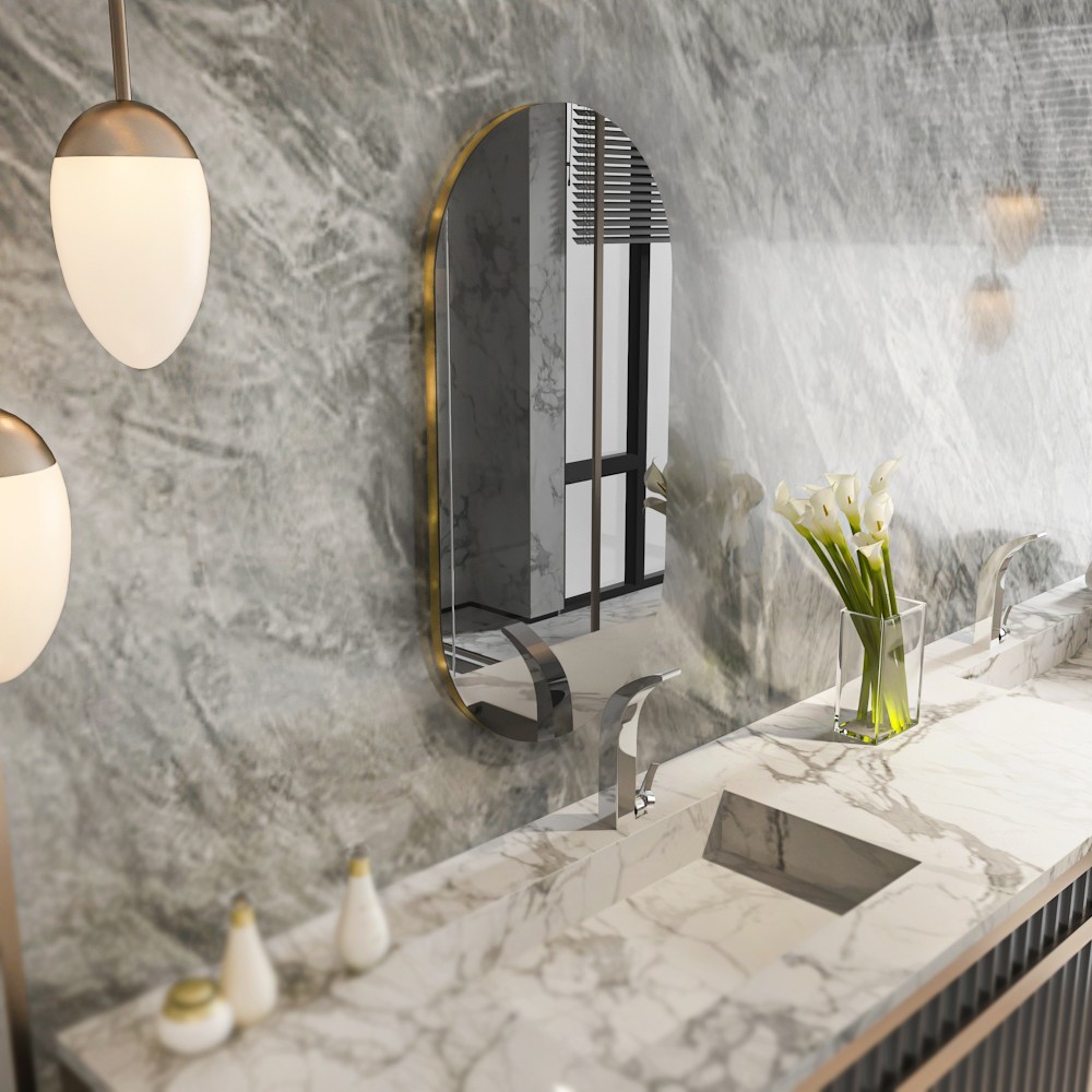 Огледало за дома Hanah бронзено-златно