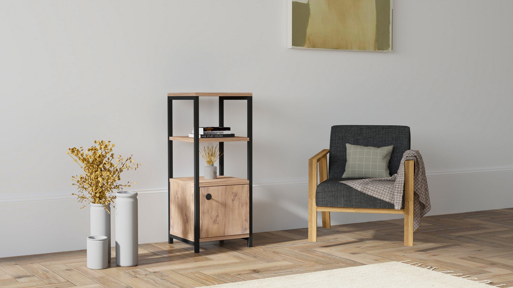 Полица за дом „Хана" 35,5x81,9x35,5 см, беж