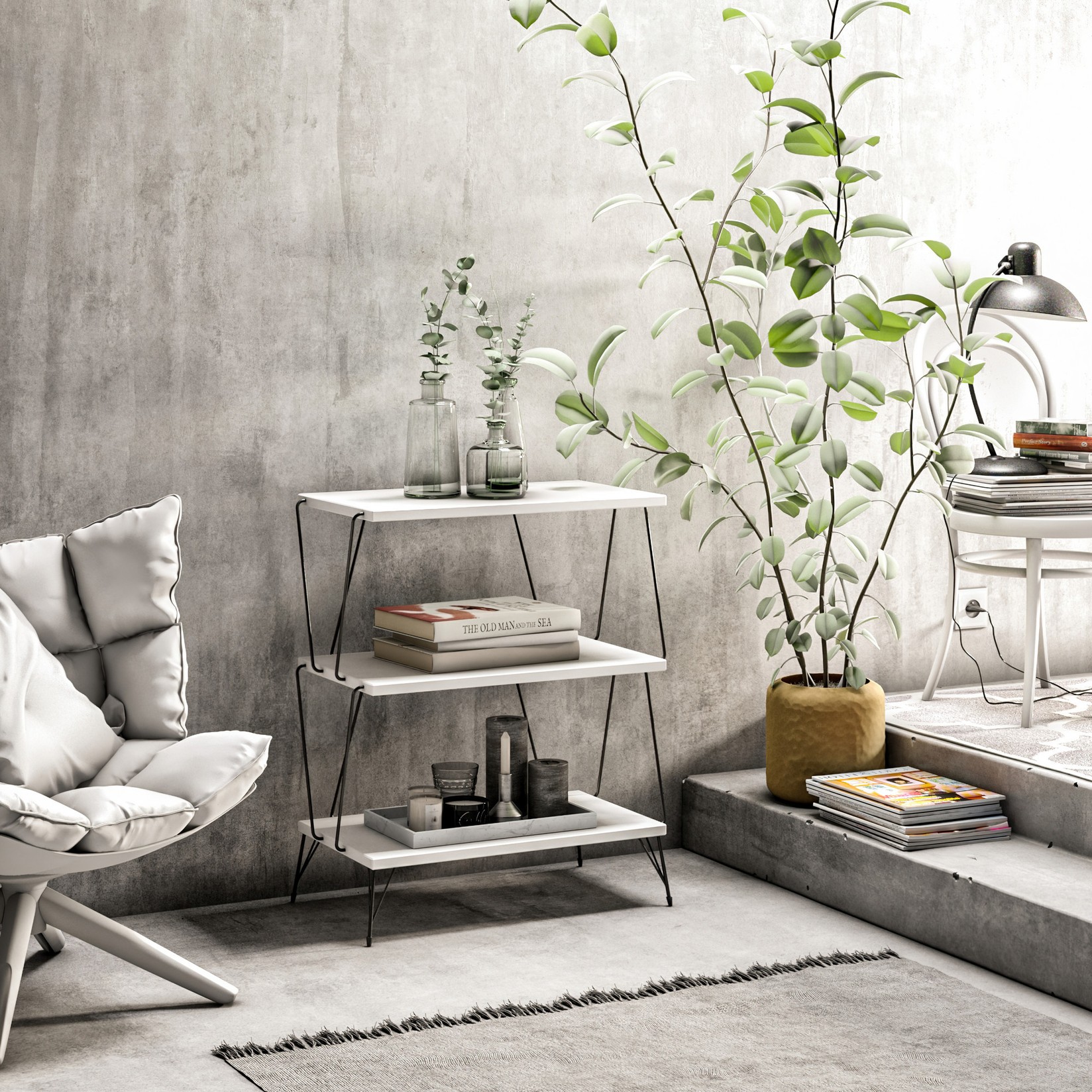 Hanah home Клуб маса Lazandos 48x75x31cm Антрацит