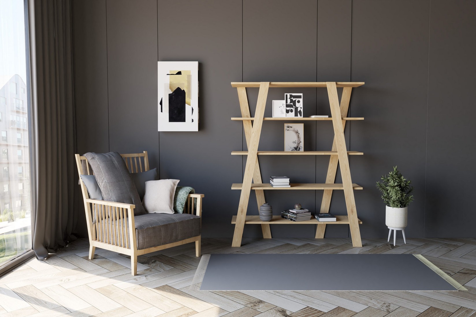 Полица Hanah Home 120x150x25cm даб