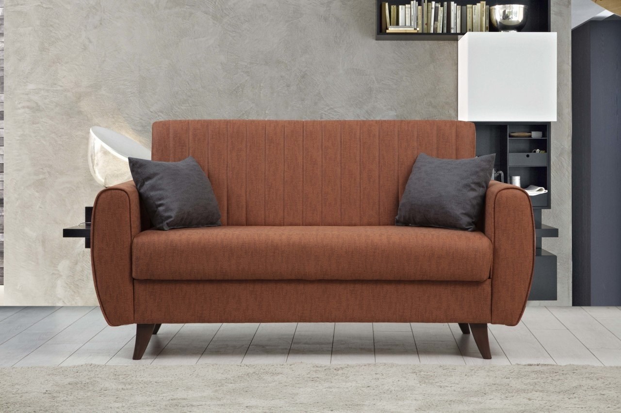 Atelier del Sofa Двосед софа на расклопување Alkon 158x86x77cm Темно сива