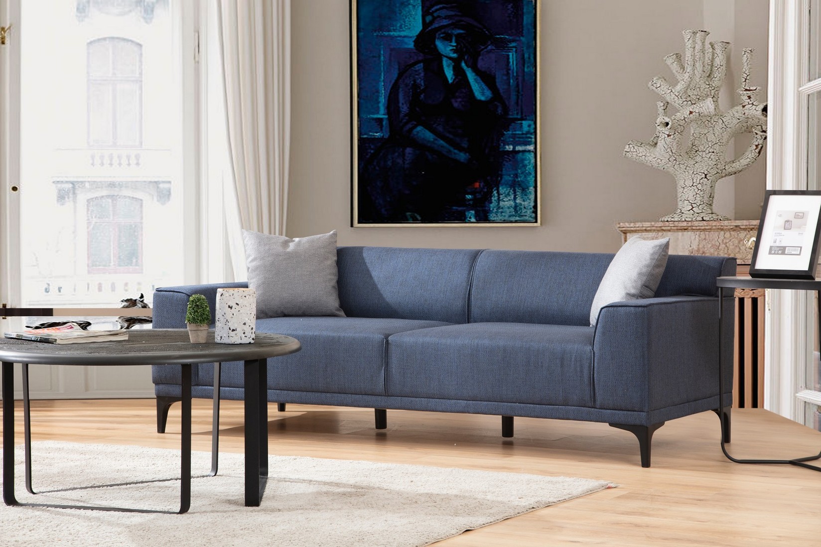 Atelier del Sofa Двосед Petra 2 163x86x69cm Антрацит
