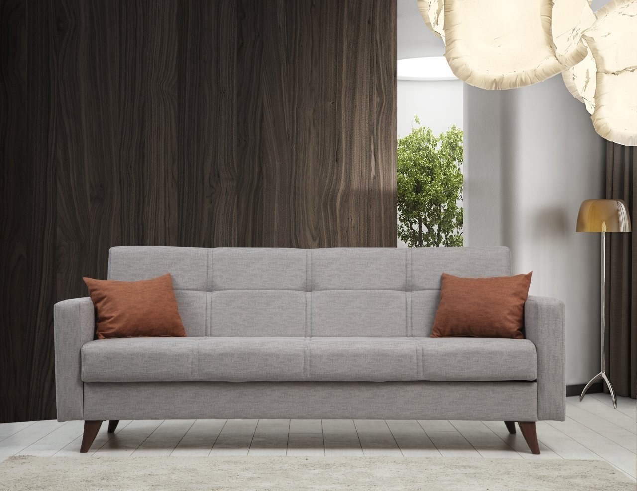 Atelier del Sofa Раширен тросед Polya 205x86x75cm Темно сива